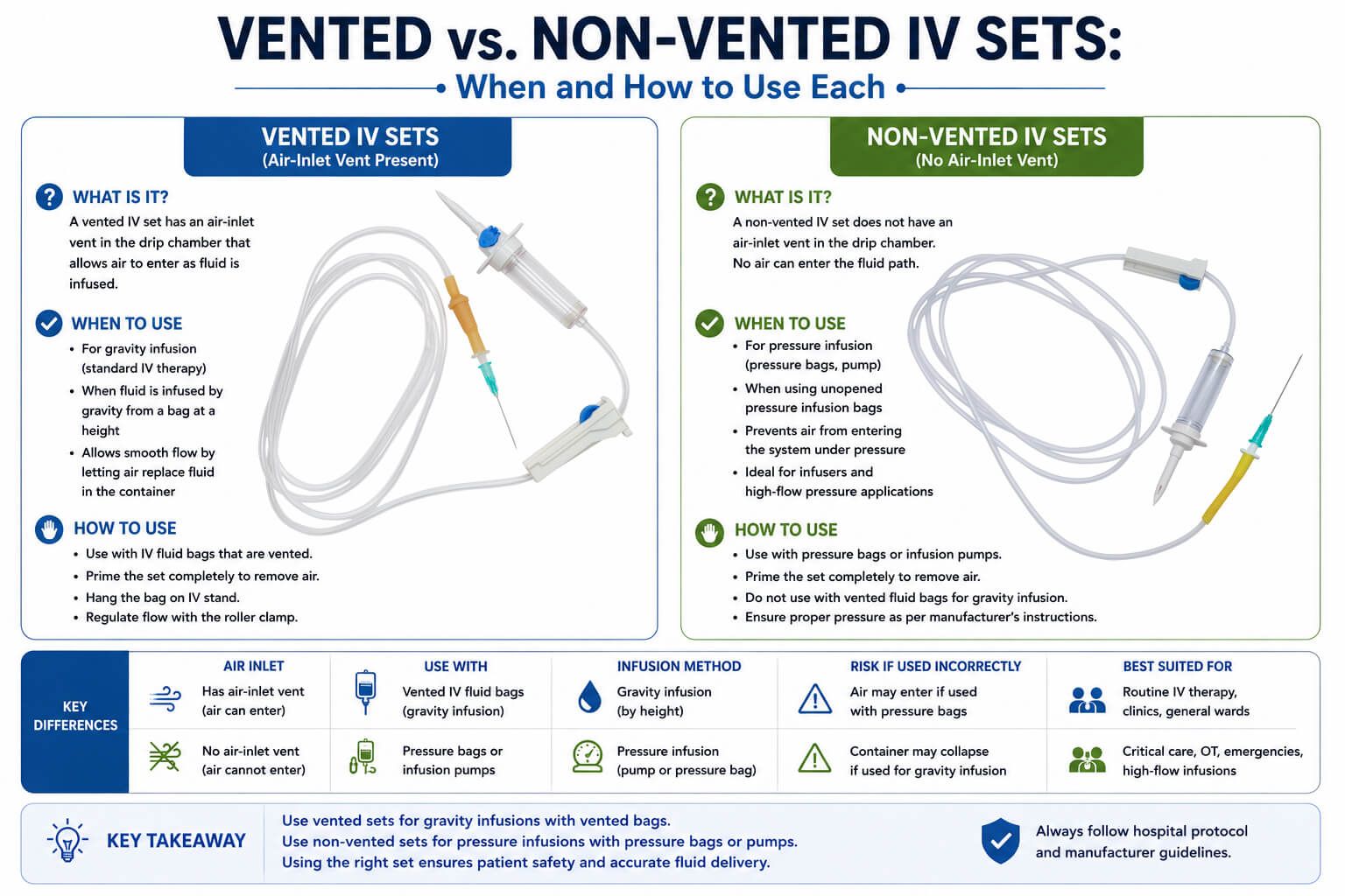 Vented vs. Non-Vented IV Sets