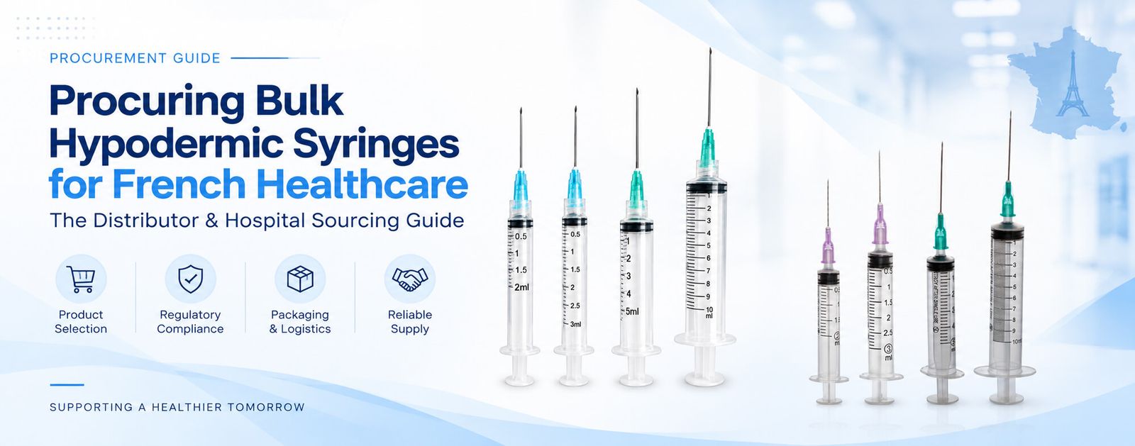 Bulk disposable hypodermic syringes for French healthcare distributors